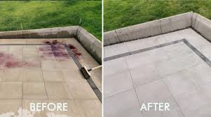clean natural stone patio and outdoor tiles