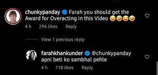 Apni Beti Ko Sambhal Pehle:" Farah Khan's ROFL Reply To Chunky Panday's "Overacting" Comment