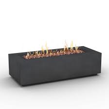 black rectangle outdoor fire table