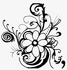 flowers clip art black and white border