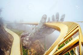 Golden bridge bana hills tours. Danang Vietnam View In Fog Of The Golden Bridge On Ba Na Hills Stock Photo Picture And Royalty Free Image Image 121441980