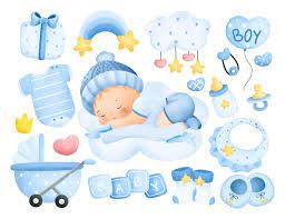 watercolor ilration baby boy clipart