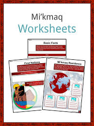 mi kmaq facts worksheets etymology