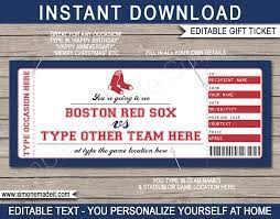 boston red sox game ticket gift voucher