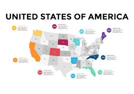 United States Infographic Map Template Psd