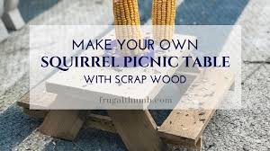 Squirrel Picnic Table With Scrap Wood