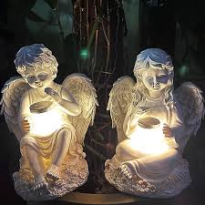 Solar Angel Decorations Grave Statues