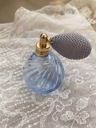 Vintage Glass Perfume Bottle With Puffy