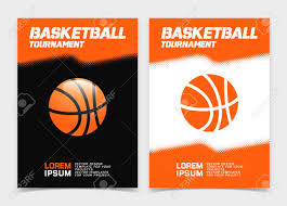 Basketball Brochure Or Web Banner Design With Ball Icon