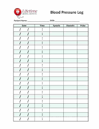 Daily Blood Pressure Log Templates Excel Word Forms Free