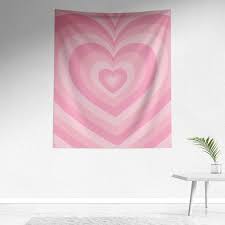 Pink Hearts Indie Tapestry Aesthetic