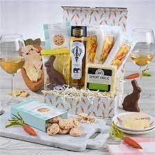 easter white wine and cheese gift box