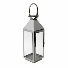 Metal Candle With Glass Door Lanterns