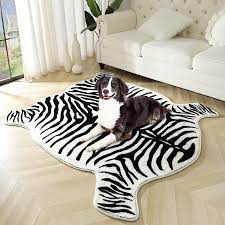 noahas zebra print rug faux fur zebra