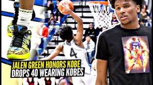 Jalen romande green (born february 9, 2002) is an american professional basketball player for the nba g league ignite of the nba g league. Jalen Green Honors Kobe Bryant Drops 40 Points Wearing Kobe S Shoes Mambasforever Youtube