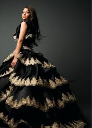 Floor length zipper ball gown prom dress black for military ball and sweet 16 and quinceanera with embroidery and ruffles. Ragazza Collection B53 353 In 2021 Mexican Quinceanera Dresses Quinceanera Dresses Gold Quince Dresses