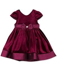 Baby Girls Taffeta Trim Velvet Dress