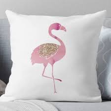 pink flamingo pillow rose gold decor