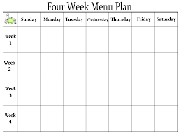 Printable School Lunch Menu Template Create A Food Free Example For