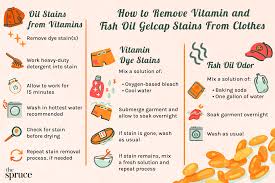 remove gelcap vitamin and fish oil stains