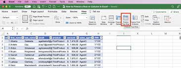 how to freeze a row or column in excel