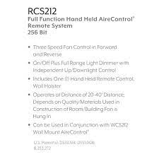 Ceiling Fan Remote Control White Rcs212
