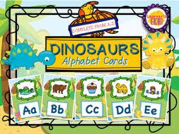 Dinosaur Theme Alphabet Chart Cards