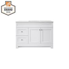*this item is new open box.home decorators collection offers transitional styling that is sure to impress for years to come. Home Decorators Collection Sedgewood 48 1 2 In W Bath Vanity In White With Solid Surface Technology Vanity Top In Arctic With White Sink Pplnkwht48d The Home Depot