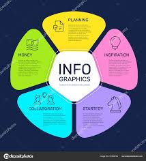 Vector Infographic Circle Pie Chart Template With 5 Steps