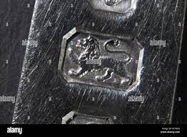 Lion hallmark, denoting Sterling Silver (925/1000 purity Stock Photo - Alamy