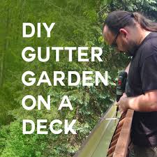 diy gutter garden for a deck railing