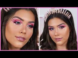 pink glitter festival makeup tutorial