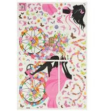 Erfly Flower Bike Girl Wall