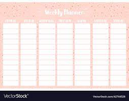 weekly planner schedule template sheet