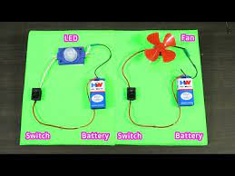 9v battery switch led dc motor