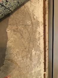 crumbling concrete flooring under