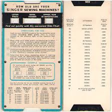 Singer Age By Serial Numbers Slide Chart Leather Sewing