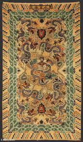 antique chinese silk metal rug n