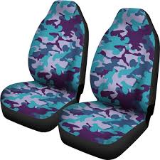 Purple And Teal Camouflage Car Seat