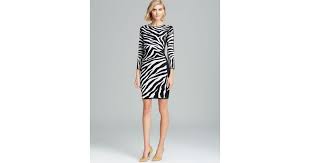 Cynthia Steffe Black Zebraprint Jacquard Sweater Dress Briella