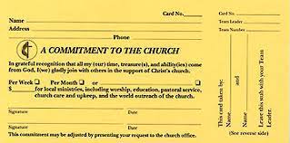 a commitment to the church pledge card