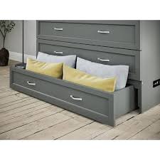 Afi Deerfield Murphy Bed Chest Full W Charger Grey