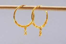 22 ct gold plated hoop earring indian