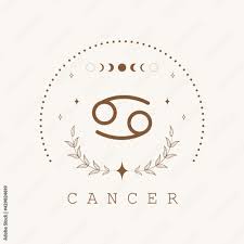 stockvector cancer zodiac sign in boho