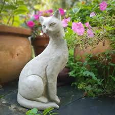 Garden Siamese Cat Ornament Grey Frost
