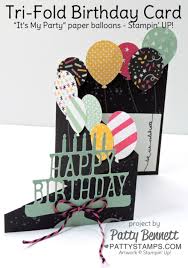 Fun Tri Fold Birthday Card Pattys Stamping Spot Projects To