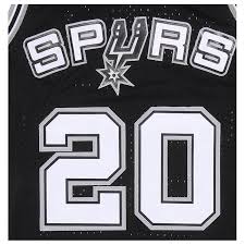 The official spurs logo guideline sheet cites helvetica bold as the team's official font. Maillot Nba Manu Ginobili San Antonio Spurs 2002 03 Swingman Mitchell Ness Road Basket4ballers