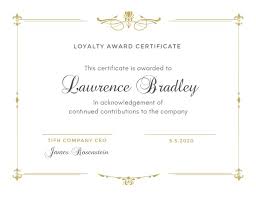 Online Loyalty Award Certificate Template Fotor Design Maker