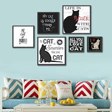 Joy follow a pure thought like a shadow that never leaves.*. Love Cat Quotes Home Decoration Wall Painting Canvas Prints Modern Coffee Wall Art Cats Posters Cuadros Decoracion Salon Painting Calligraphy Aliexpress