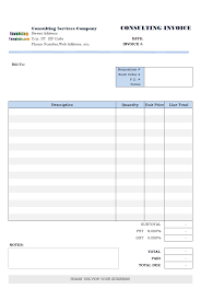 Consulting Invoice Template Microsoft Word